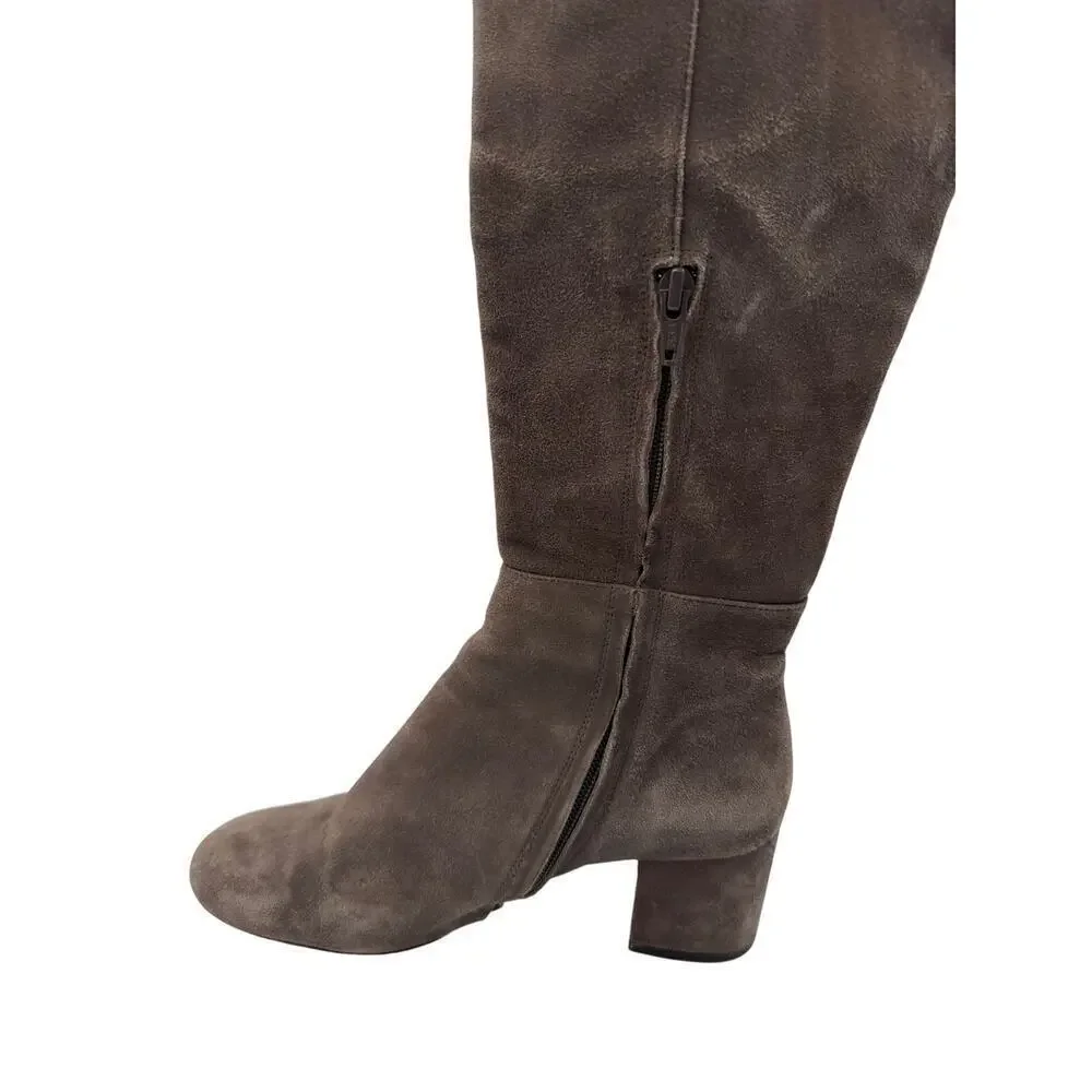 Halogen Women’s Gray Felt Knee High Boots Size 7.5 – Stylish Winter Tall Shoes